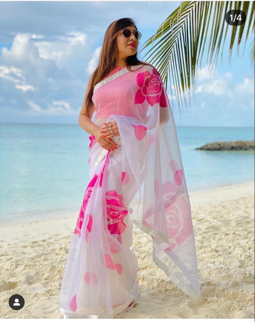 Multi Georgette Digital Printed Saree