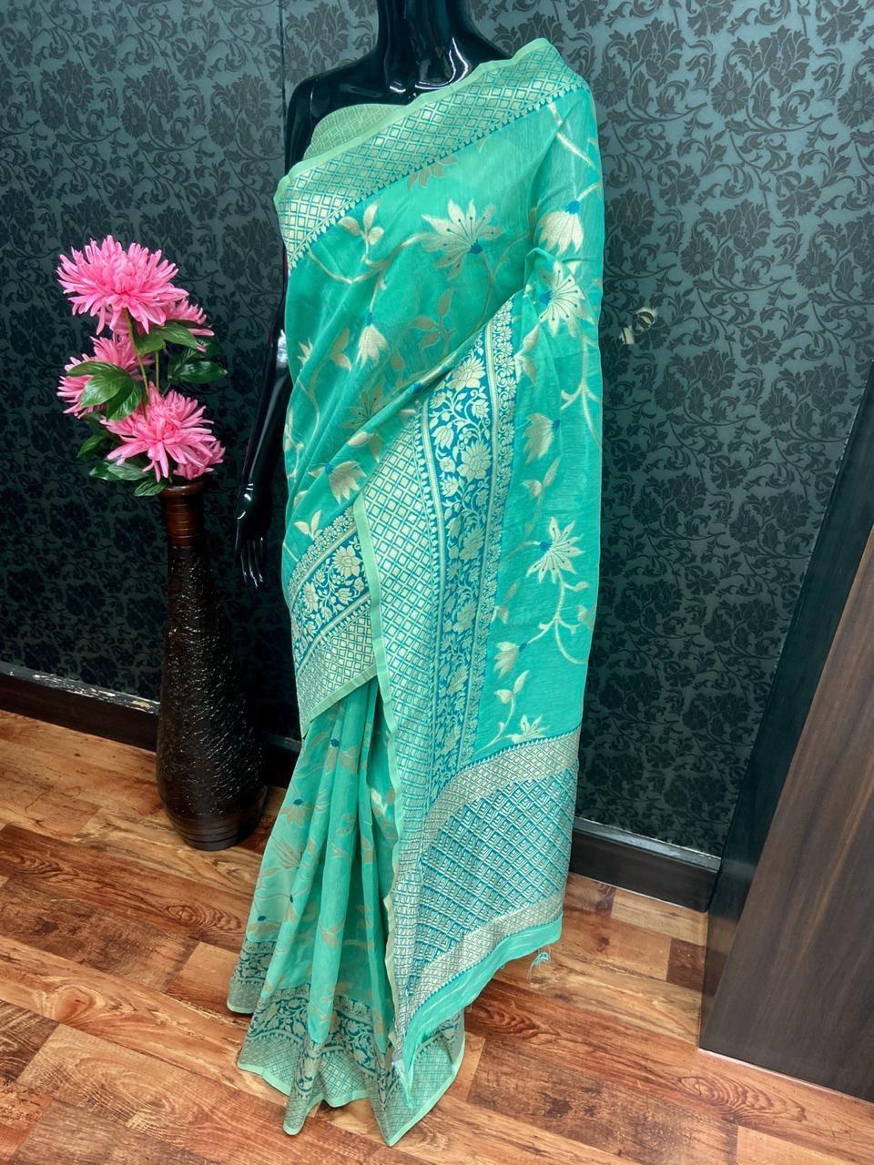 Multi Meena Work Silk Saree