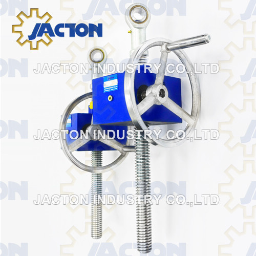 5 टन मैनुअल ऑपरेशन वर्म ड्राइव स्क्रू जैक 10 “मैकेनिकल हैंड जैक