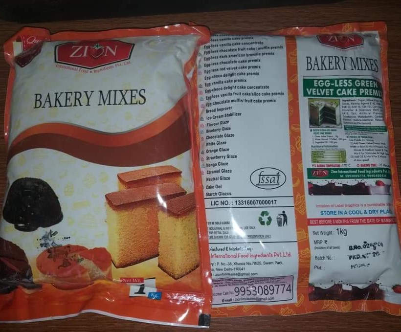 Egg-less Green Velvet Premix - 1kg Powder With Cardamom And Vanilla Flavour | Long Shelf Life, Light Fluffy Texture, Ideal For Confectionery