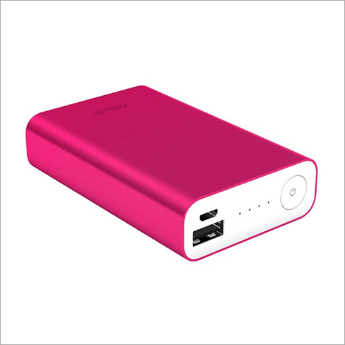 Power Bank - 5000mah Dual Output, Glossy Black & White Design, Data Cable Included