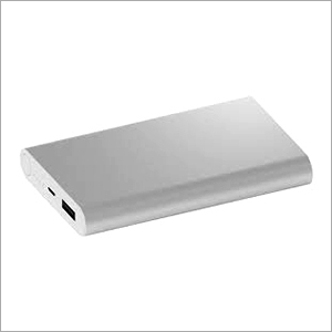 Power Bank - 5000mah Dual Output, Glossy Black & White Design, Data Cable Included