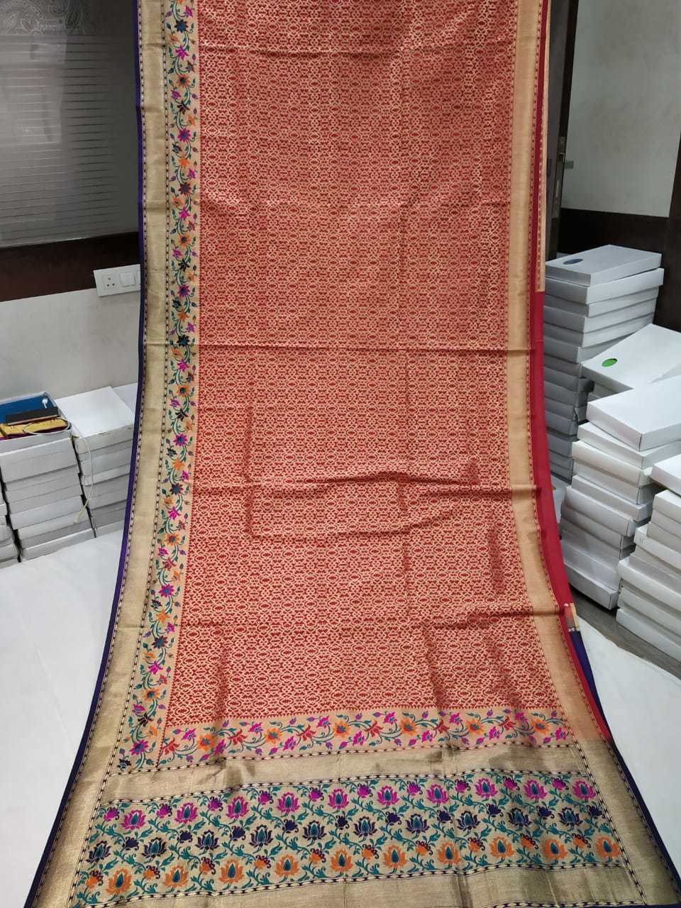 Banarasi Saree Red With Black Age Group: Any