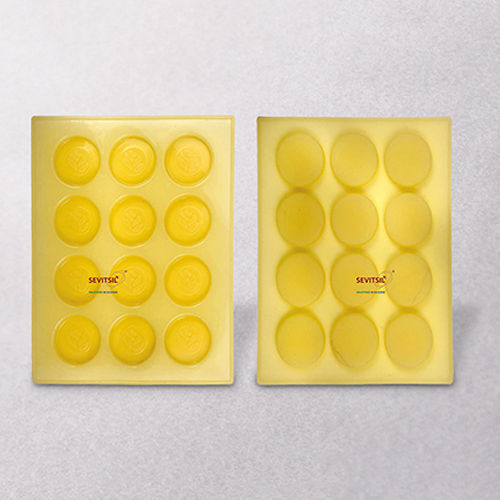 Yellow Round Shape Silicone Soap Mould