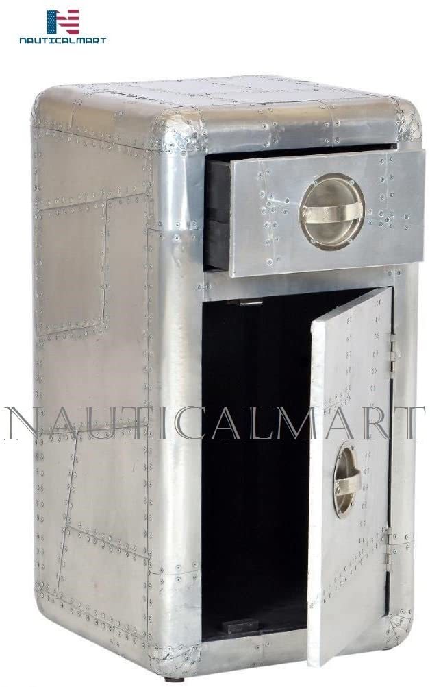 Nauticalmart Aviator Side Table With Door And Drawer