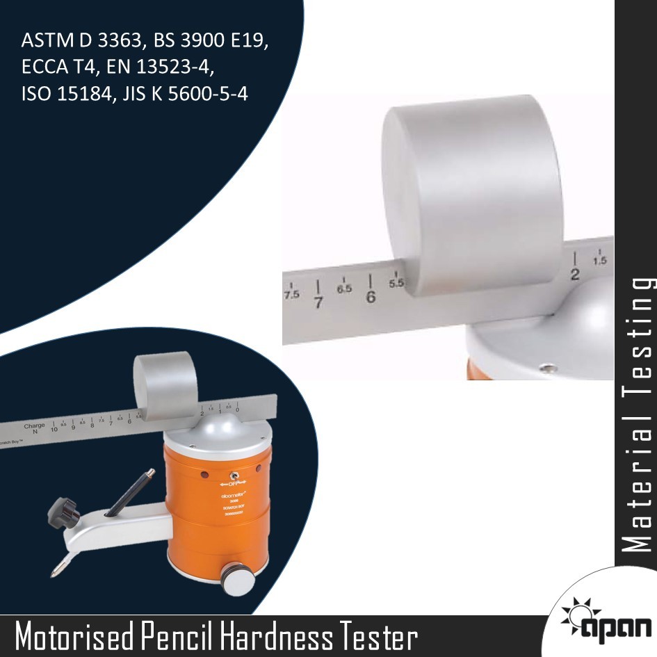 Elcometer 3086 Motorized Pencil Hardness Tester - Powder Coated Steel, 130mm X 63mm X 50mm | Automatic Operation, Test Load 750g, 14 Pencil Grades From 6h To 6b