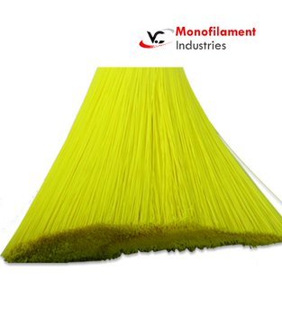Brush Bristle - Polypropylene, 0.010 Inch Diameter X 2 Inch Length, Yellow Color, Round Shape, 1000 Filaments Per Square Inch, Bulk Packaging