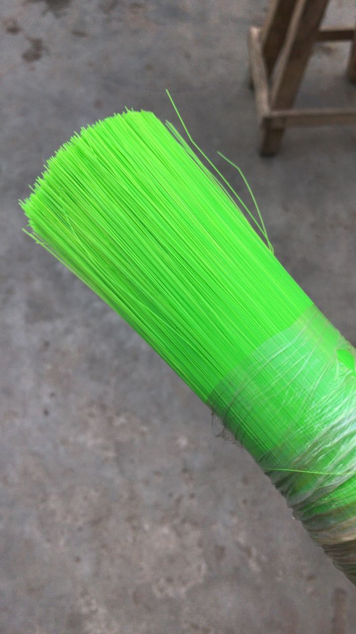 Brush Bristle - Polypropylene, 3 Inches Long X 0.010 Inches Diameter, Green Color, Medium Hardness, 2000 Bristles Per Square Inch, Monofilament Type