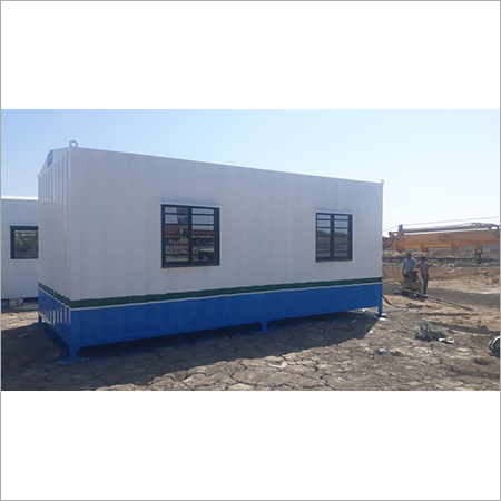Mild Steel Portable Cabin - Mild Steel Material, 1 Room Setup, White Blue Color | Steel Door, Steel Window, Wind Resistant Design For Hotels, Restaurants, Offices, Shops, And Houses