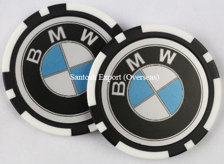 Golf Ball Markers - Abs Material, Diameter: 40mm, Thickness: 3mm , Round Shape With Color Print, Steel Disk Insert For Golf Events And Branding