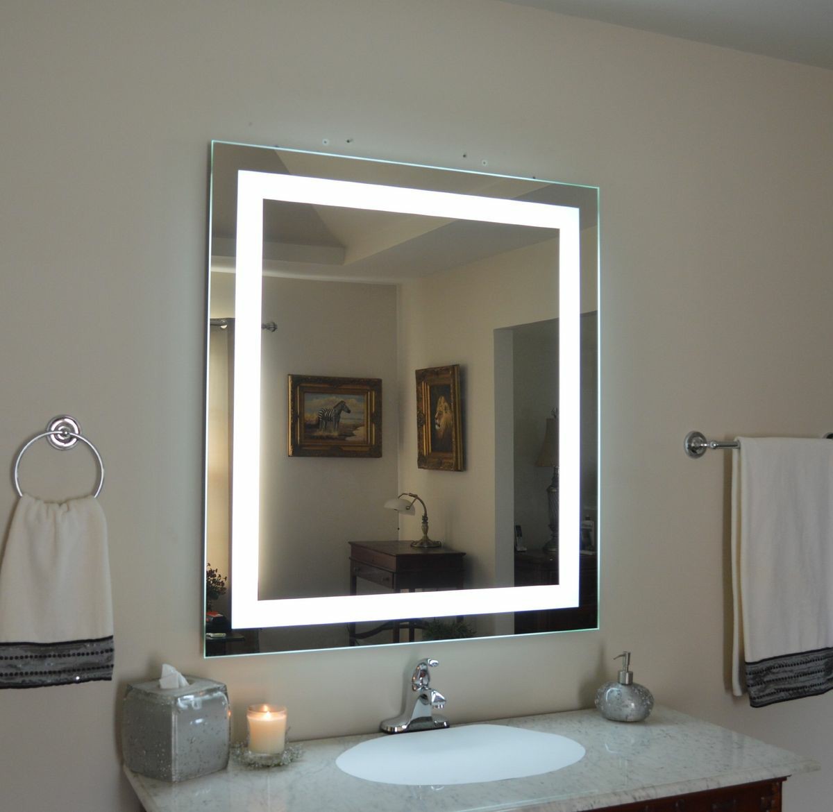 Led Wall Mirrors - Color: White