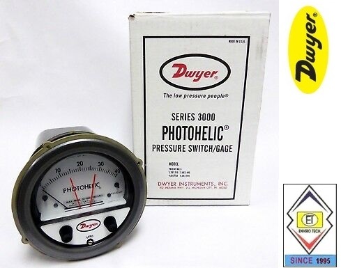 Dwyer A3215 Photohelic Pressure Switch Gauge Range 0-15 Psi Measure Pressure Of: Gas