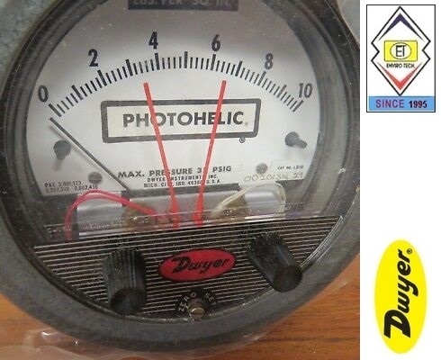 Dwyer A3215 Photohelic Pressure Switch Gauge Range 0-15 Psi Measure Pressure Of: Gas