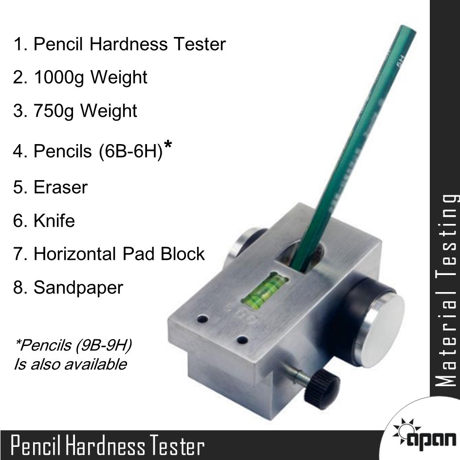 Pencil Hardness Tester - Manual Control, 500g / 750g / 1000g Weight | Wolff Wilborn Pencil Test, 45â° Measurement Angle, Pencil Scratch Method