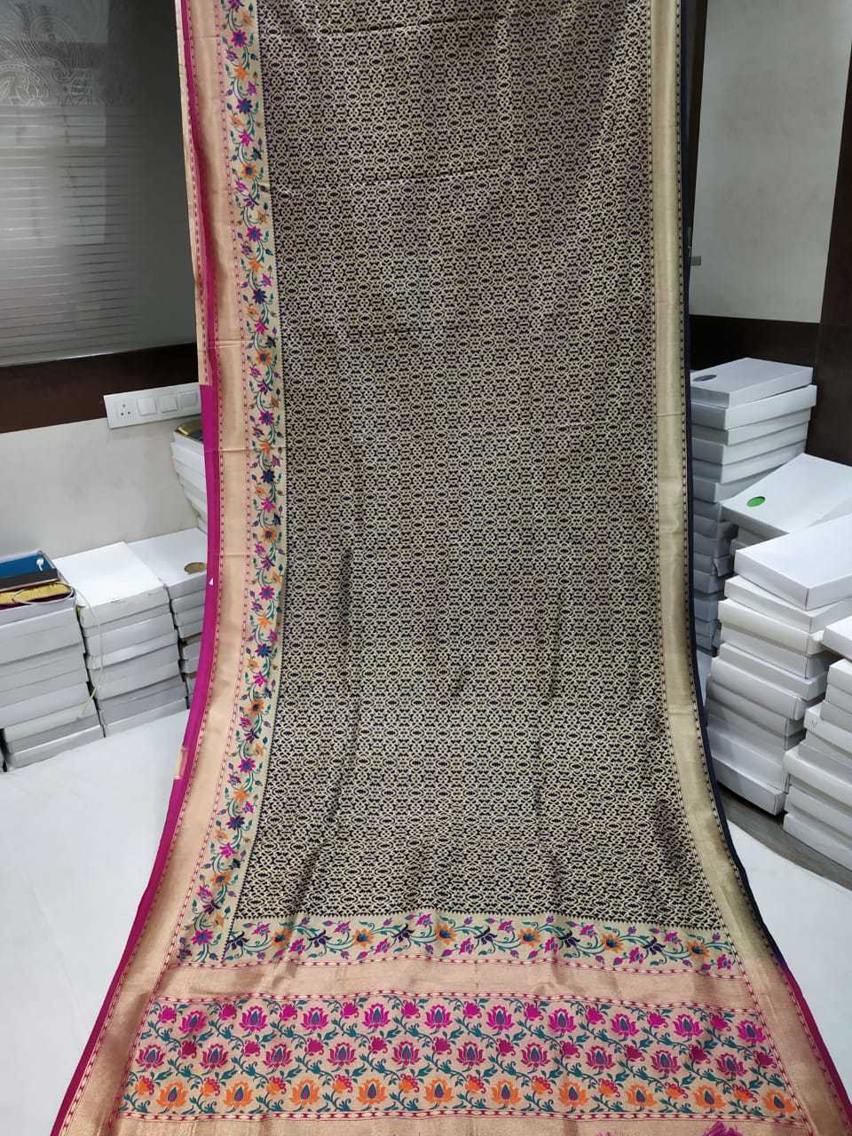 Banarasi Saree Black With Pink Combination Age Group: Any