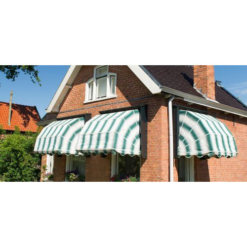 Window Awnings - Aluminum & Acrylic Fabric, Customizable Dimensions, Green Color, Wall-Mounted Design, 1 Year Warranty