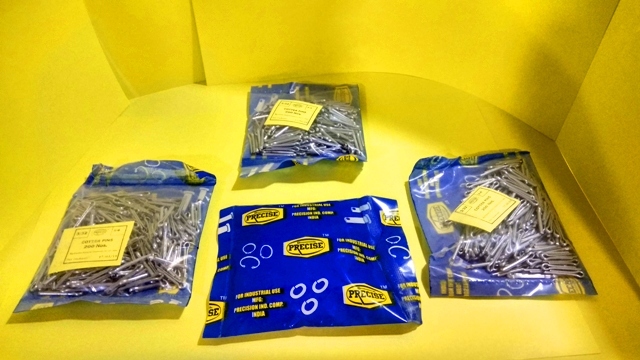 Spray Machine Cotter Pins - Stainless Steel 202 & 304, Size 3/32 X 3/4 Inch, White & Yellow Color | Camshaft Application, Corrosion Resistant, Plastic Packet Packing