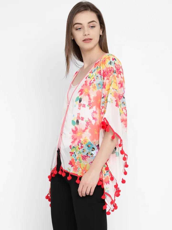 White Printed Ladies Top