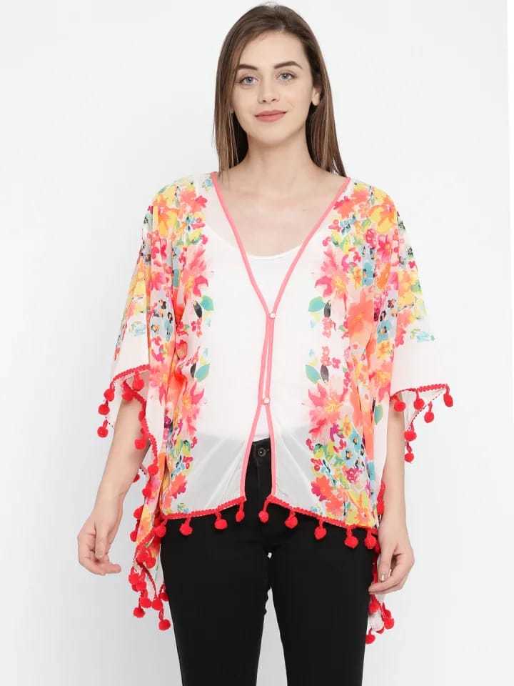 White Printed Ladies Top