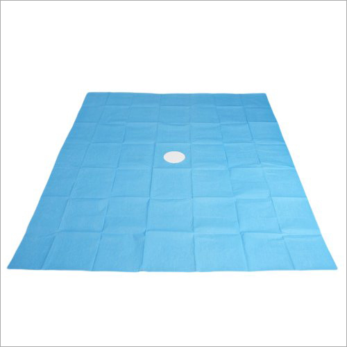 Blue Operation Theatre Hole Surgical Cotton Sheet