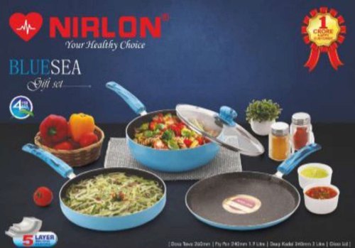 Nirlon Blue Sea Gift Set Interior Coating: 5 Layer Nonstick Spray Coated