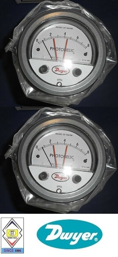 Dwyer A3300-1kpa Photohelic Pressure Switch Gauge Range .5-0-.5 Kpa. Diameter: 4" (101.6 Mm) Dial Face