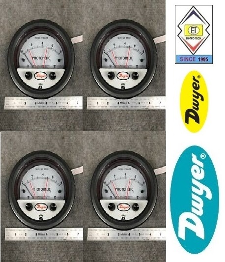 Dwyer A3300-20mm Photohelic Pressure Switch Gauge Range 10-0-10 Mm W.c. Diameter: 4" (101.6 Mm) Dial Face