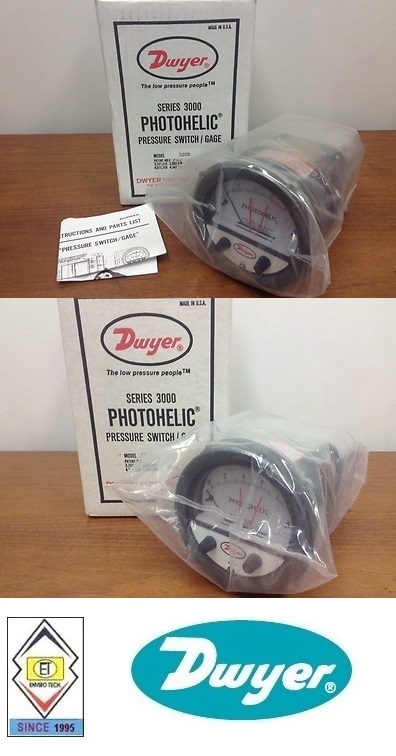 Dwyer A3300-20mm Photohelic Pressure Switch Gauge Range 10-0-10 Mm W.c. Diameter: 4" (101.6 Mm) Dial Face