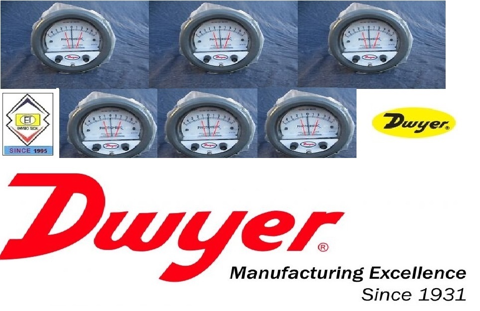 Dwyer A3300-3kpa Photohelic Pressure Switch Gauge Range 1.5-0-1.5 Kpa. Diameter: 4" (101.6 Mm) Dial Face