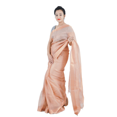 Party Wear Pure Tissue Tussar Silk Handloom All Over Women Saree.
