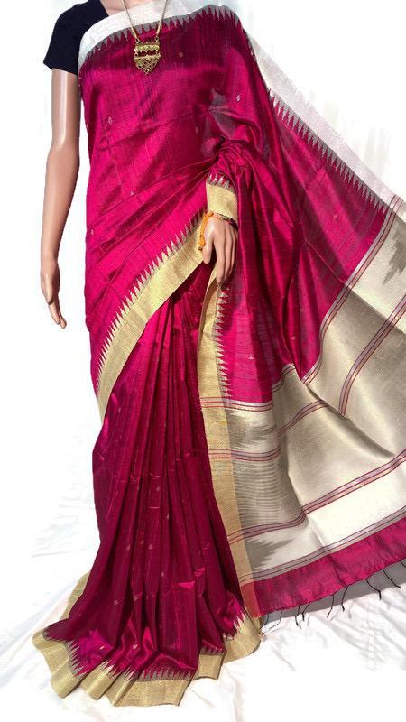 Party Wear Pure Dupion Raw Silk Sarees.