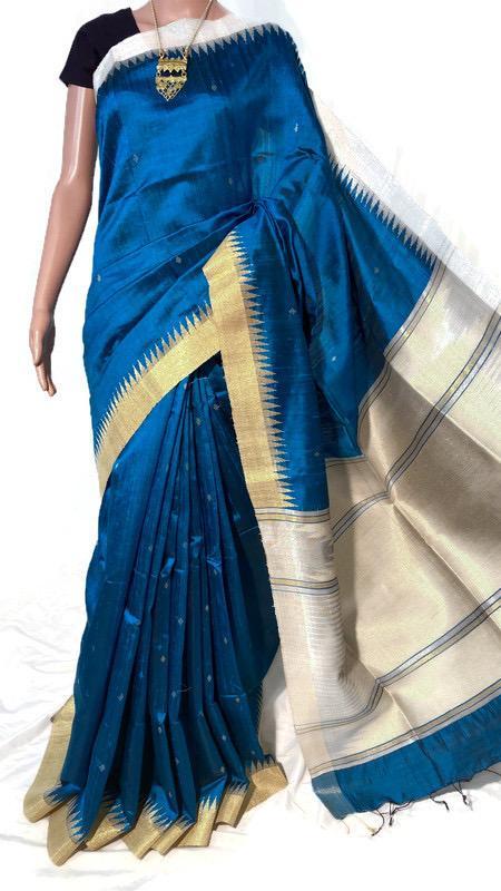 Party Wear Pure Dupion Raw Silk Sarees.