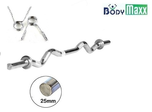 EZ Curl Bicep Bar - 3 Feet Chrome Polished Bar, 25mm Thickness for Muscle Gain & Adjustable Exercise