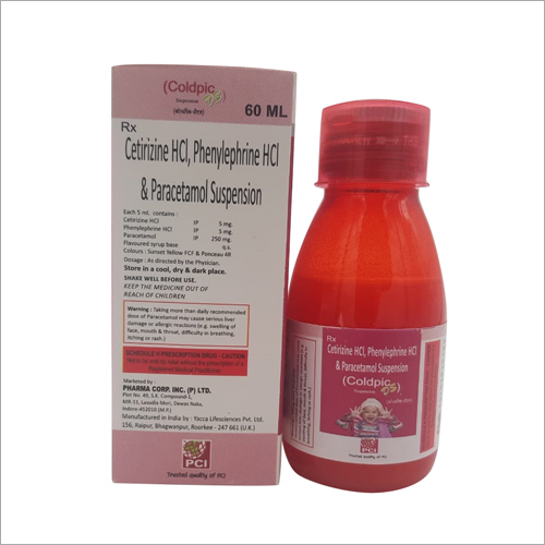 60 ML Cetirizine HCl Phenylephrine HCl And Paracetamol Suspension