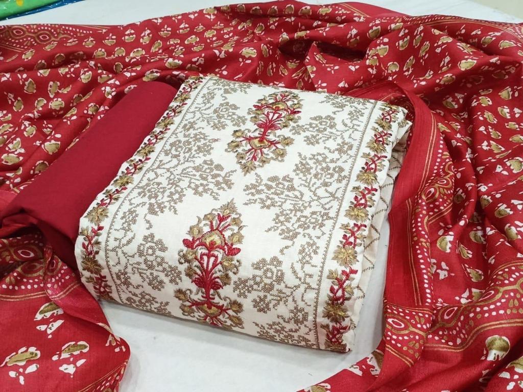 Multi Satin Dress Material