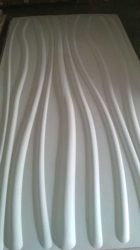 3d Wall Art Panel - Pvc Material, 8ft X 4ft X 6mm , Curv Design With 10mm To 25mm Variations, Matt And Glossy Finish