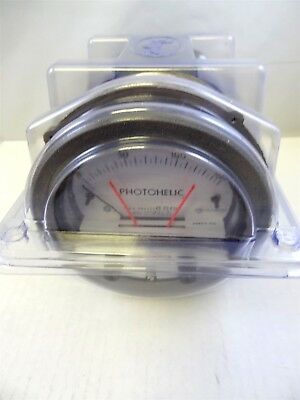 Dwyer A3302 Photohelic Pressure Switch Gauge Range 1-0-1 Inch W.c. Diameter: 4" (101.6 Mm) Dial Face