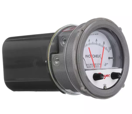 Dwyer A3304 Photohelic Pressure Switch Gauge Range 2-0-2 Inch W.c. Diameter: 4" (101.6 Mm) Dial Face