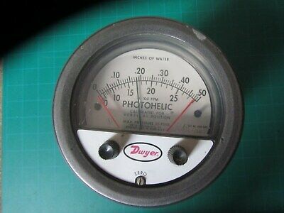 Dwyer A3320 Photohelic Pressure Switch Gauge Range 10-0-10 Inch W.c. Accuracy: A 2% Of Fs At 70a F (21.1a C)