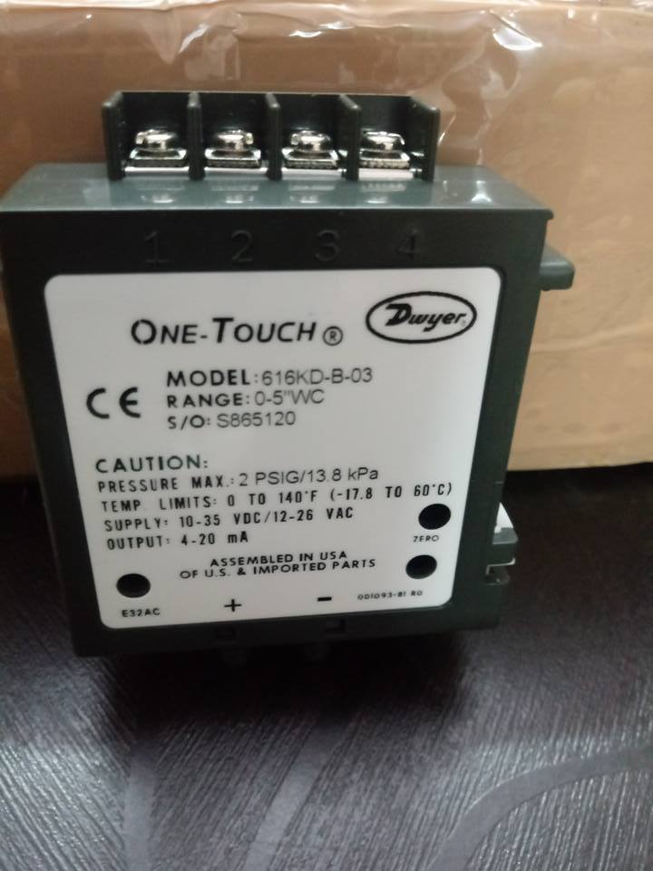 Series 616kd Differential Pressure Transmitter - Accuracy: ±0.25% Fs, 0 To 25" W.c. Range | One-touch Digital Calibration Technology, Ideal For Air Handlers And Duct Pressure Applications