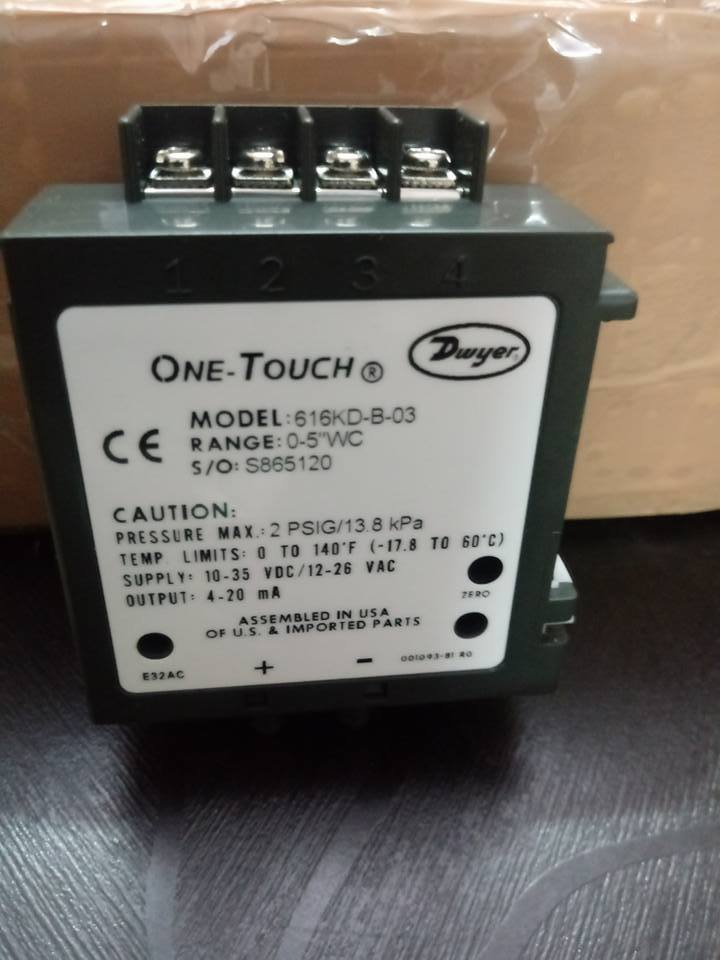 Series 616kd Differential Pressure Transmitter - Accuracy: ±0.25% Fs, 0 To 25" W.c. Range | One-touch Digital Calibration Technology, Ideal For Air Handlers And Duct Pressure Applications
