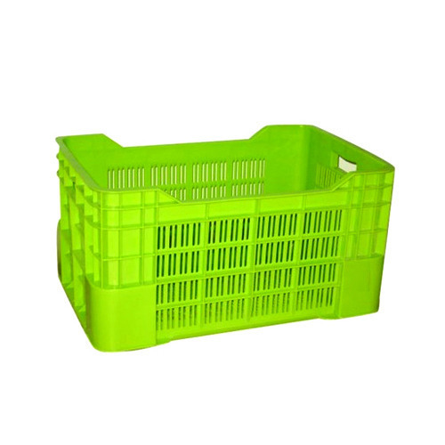Vegetable Crate - Plastic, 400 X 300 X 200 Mm, Blue | 20 Kg Capacity, Side Handles, Ideal For Storage