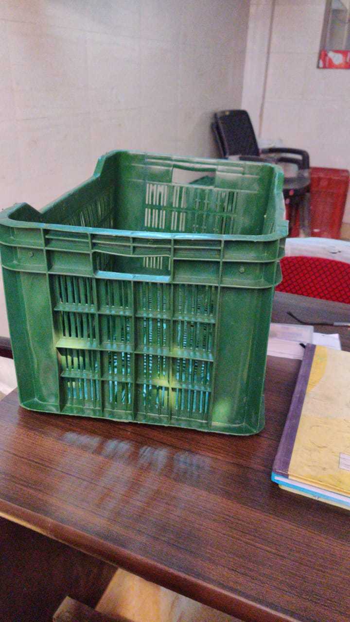 Vegetable Crate - Plastic, 400 X 300 X 200 Mm, Blue | 20 Kg Capacity, Side Handles, Ideal For Storage