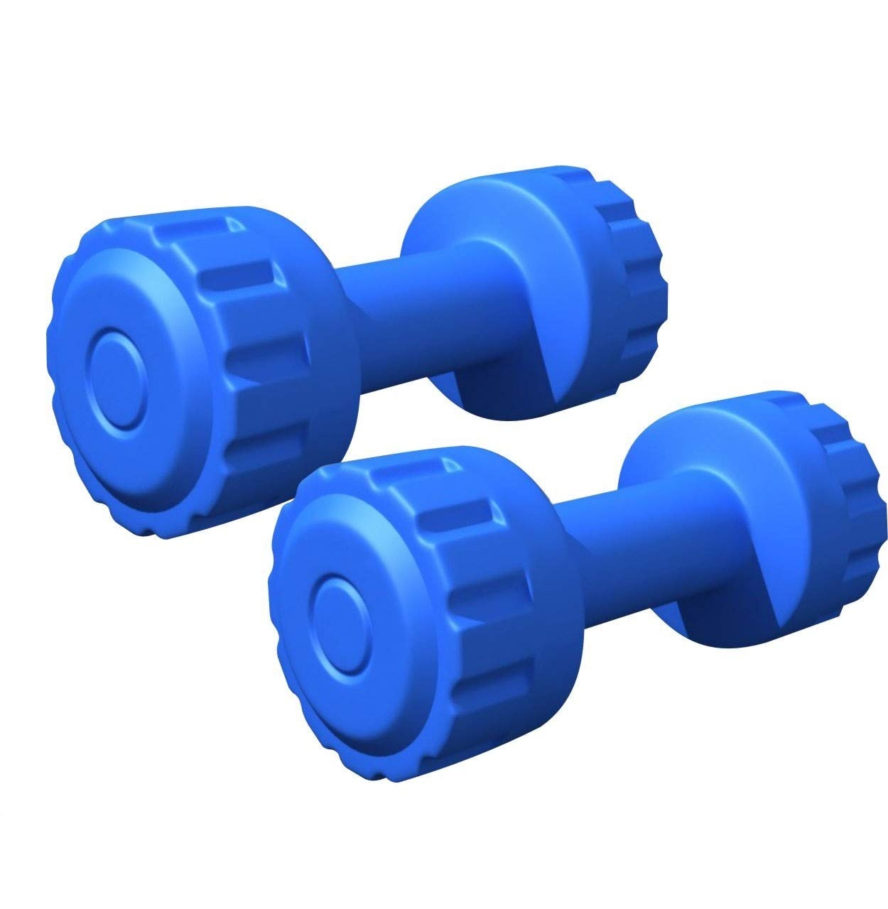 Pvc Dumbbells - Pvc Coated, 1-5 Kg Sizes, Blue Color | Highly Durable, Ideal For Muscle Gain And Strength Training At Home And Gym