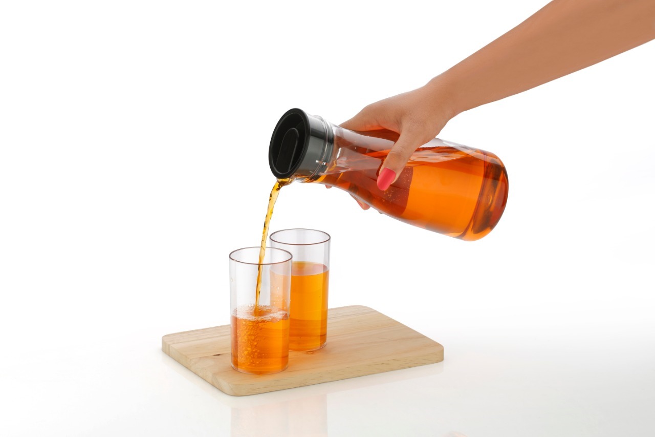 Juicy Jug And Glass Set - Pc Plastic, 1800ml Capacity | Freezer Safe, Elegant Floral Design, Perfect For Home And Hotels
