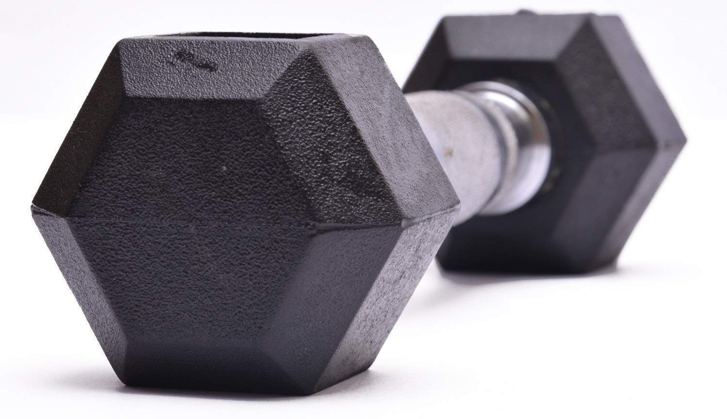 Rubber Coated Hex Dumbbells - Rubber Encased, 1 To 40 Kg Sizes With Contoured Chrome Handle | Durable, Non-rolling Design For Home And Gym Use