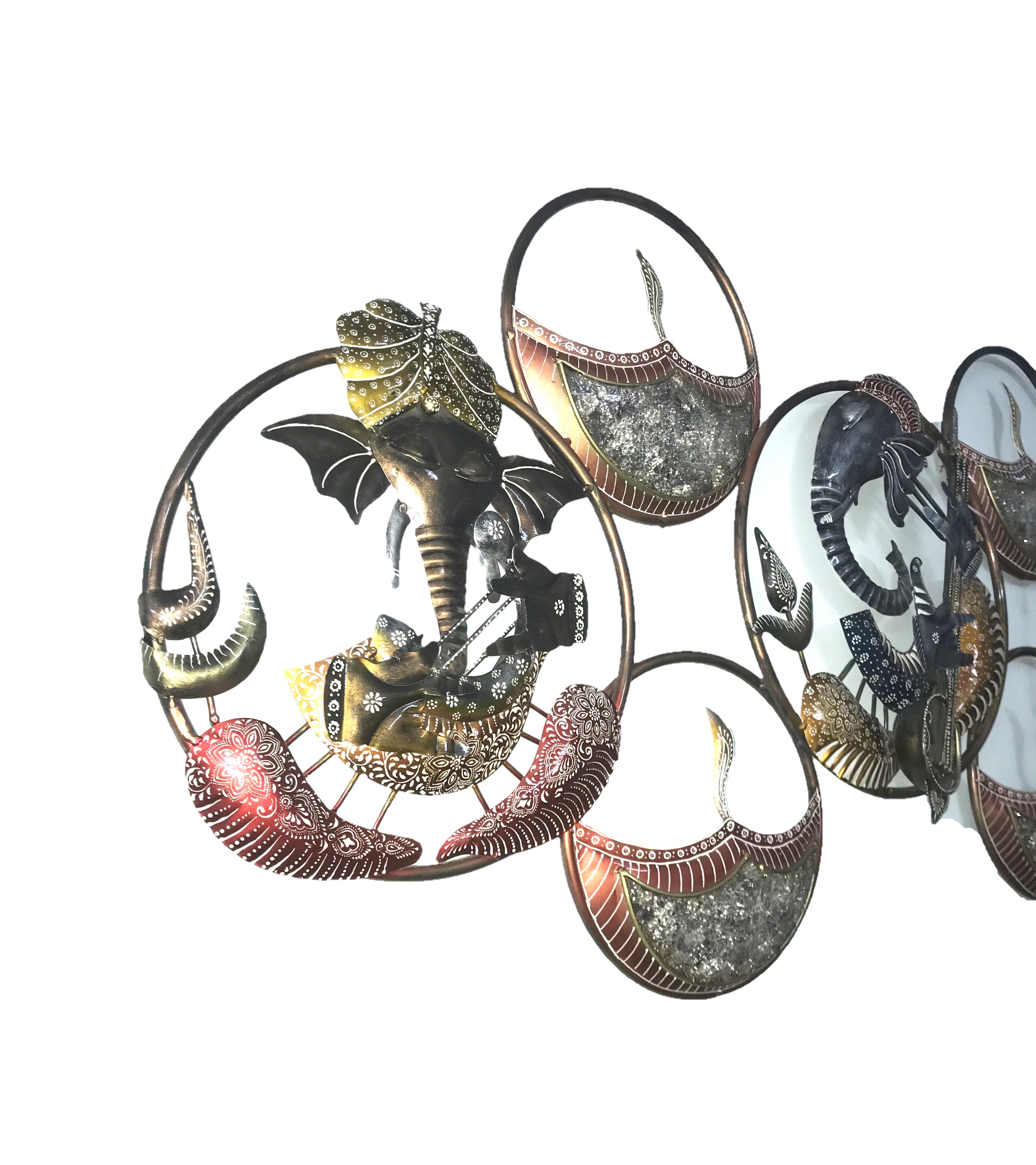 Eco-friendly Lord Ganesha Musician With Led Wall Decor