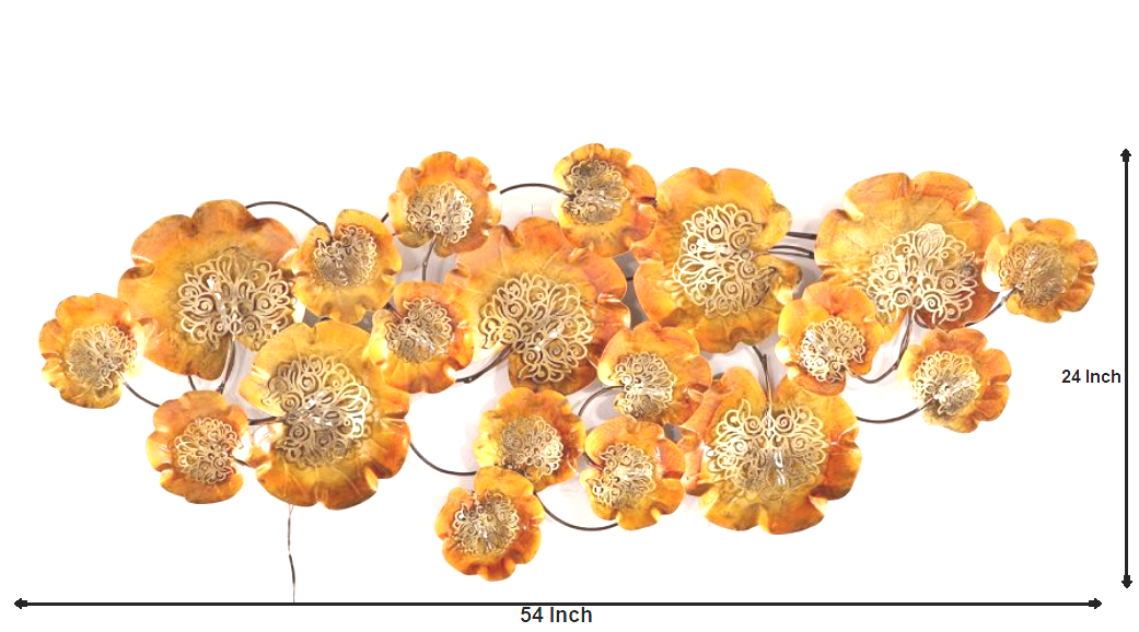 Rust Proof Golden Flower With Back Led Lights