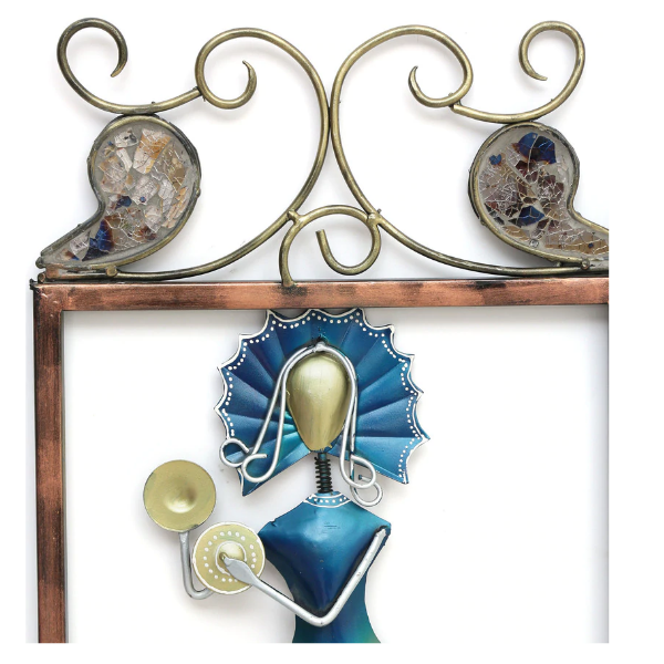 Eco-friendly Multicolored Musicians Lady Metal Wall Art