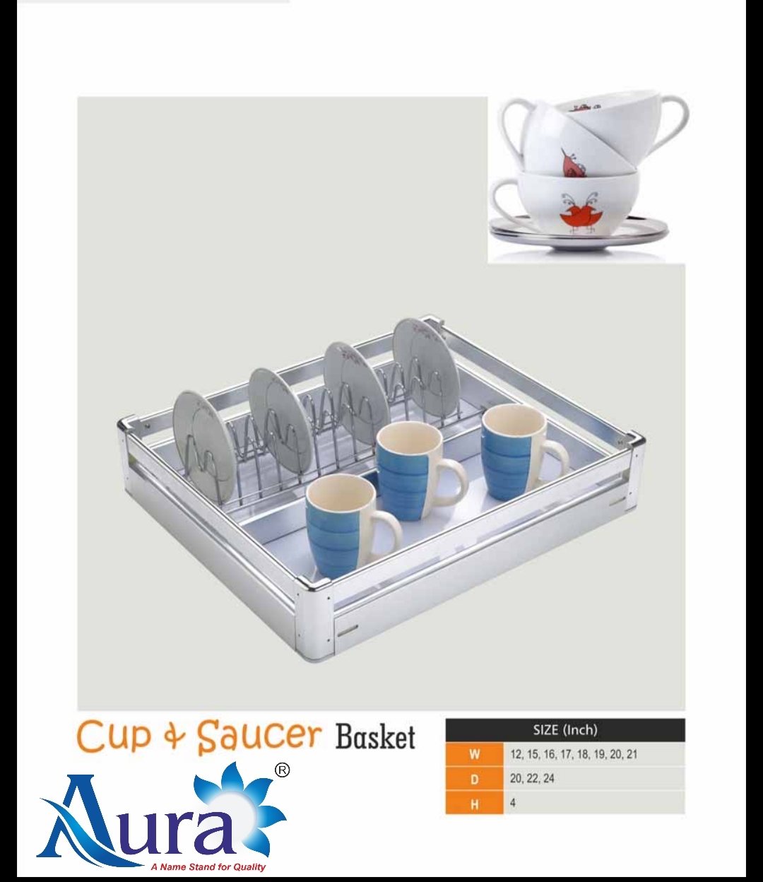 Alluminium Brush Finish Cupsousar Basket